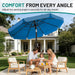 10FT 3-Tiers Patio Umbrella with Valance, Outdoor Umbrellas with Crank/Tilt, Table Market Umbrella Vented W/ 8 Sturdy Ribs for Garden, Deck, Backyard, and Pool, Royal Blue