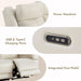 Genuine Leather Power Recliner Sofa, 3 Seater Wall Hugger Reclining Sofas with Power Headrest, USB & Typec Ports, Electric Recliner Couch Set for Living Room, Cream