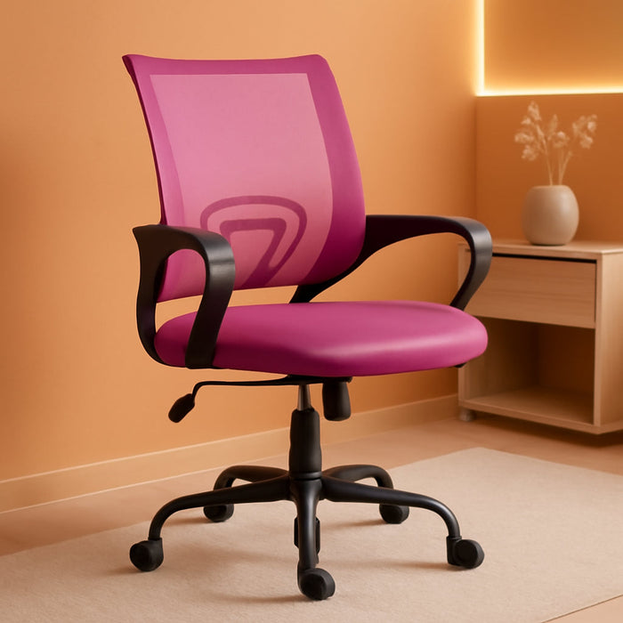 Mesh Computer Back Support Modern Executive Task Rolling Swivel Chair for Women, Men, Pink
