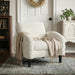 Beige Upholstered Midcentury Modern Compact Accent Chair