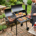 BBQ Charcoal Grill, Outdoor Heavy Duty Cooker Oven Barbecue Grill with Offset Smoker & Thermometer, Wheels and Tray for Patio Balcony Picnics, Party and Camping
