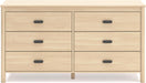 Light Brown Dresser with 6 Drawers