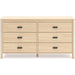 Light Brown Dresser with 6 Drawers