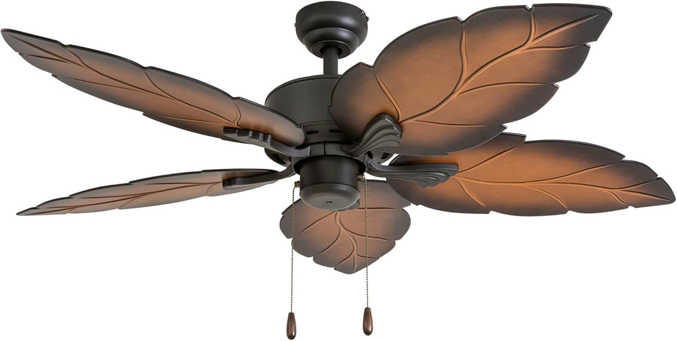 Tropical Bronze 52 Inch Ceiling Fan With Remote