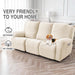 Gennia Waterproof Recliner Sofa Cover,Stretch Reclining Couch Covers with Pockets,Washable Lazy Boy Recliner Slipcovers,Leakproof Sofa Protector for Kids, Pets, Dog and Cat (3 Seat, Beige)