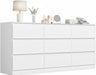 White 9 Drawer Dresser for Bedroom,Modern Deep Drawer Dresser with No-Handle Design,Wide Storage Chest of Drawers,Wood Bedroom Storage Organizer Furniture for Closet,Hallway