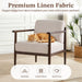 Beige Upholstered Mid Century Accent Armchair 27.1in