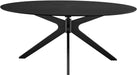 Crossroads 71" Oval Wood Dining Table, Wood Veneer, Seats 6, Easy to Assemble in Black