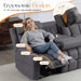 with Adjustable Headrest, Zero Wall Hugger Reclining Couch RV Loveseat Recliner Sofa with Charge Device &Drop down Table (Dark Gray, Sofa)