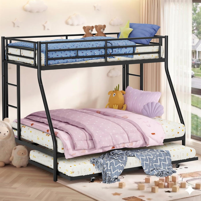 IndustrialGrade Twin Over Full SpaceSaving BunkBed Trundle