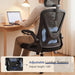 Mesh Office Chair, Computer Desk Chair with Flip-Up Arm Black