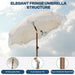 7Ft Patio Umbrella with Fringe, Boho Beach Umbrellas, Outdoor Tassels Umbrellas with Push Button Tilt & Carrying Bag, 8 Windproof Fiberglass Ribs, UPF50+