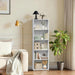 5-Tier Shelf Bookcase, Freestanding Wood Storage Display Open Bookshelf for Home Office, White