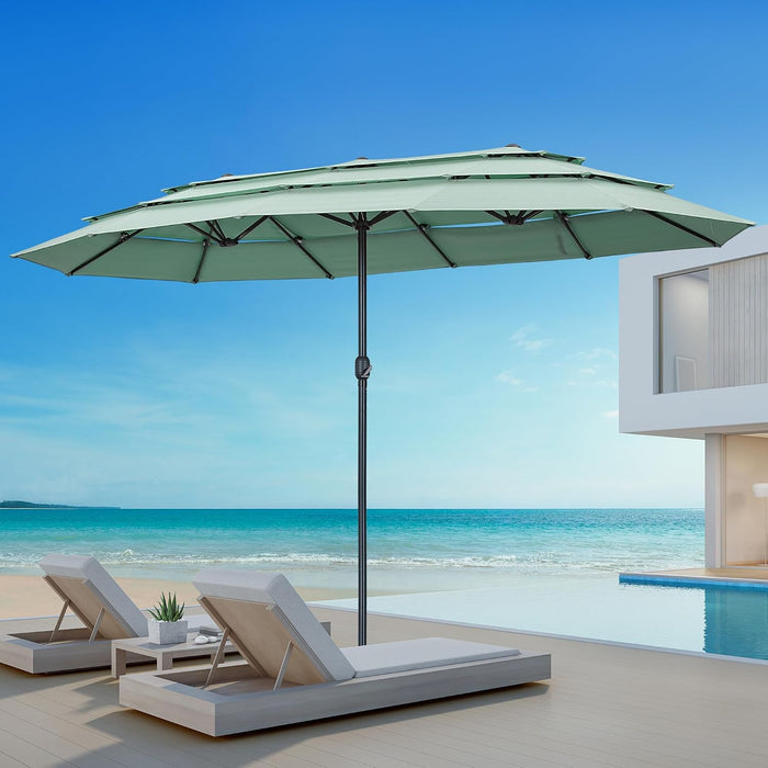 15Ft Large Patio Umbrella, Outdoor Double-Sided Pool Umbrellas