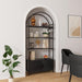 Arched Bookcase With Doors 71Inch Industrial Black