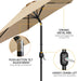 9FT Patio Umbrella Outdoor with Heavy Duty Base Included,Table Umbrella with Push Button Tilt and Crank, UV Protection Waterproof for Yard/Outdoor/Wedding Parties and Events - Tan