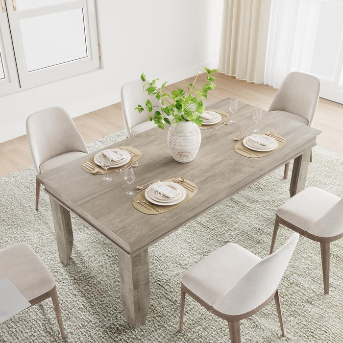 Farmhouse Dining Table for 6-8 People, 71" Long Wood Kitchen Table with Sturdy Frame & Rustic Wooden Finish, 6-8 Seats Large Rectangular Tables for Dinner, Kitchen, Dining Room