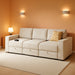 105Inch UShaped SectionalSofa With Pullout Bed Beige