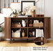 55" Sideboard Buffet Cabinet with Storage, Sliding Door & Adjustable Shelf, Modern Accent Coffee Bar Console Table for Kitchen, Entryway, Walnut
