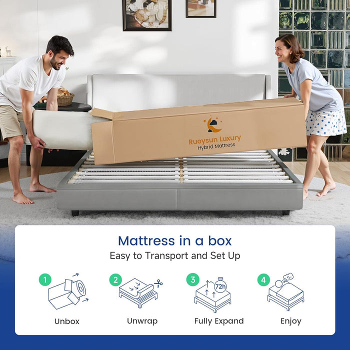 Full Size Mattress, 12 Inch Hybrid Full Bed Mattress in a Box, with Gel Memory Foam and Individual Pocket Springs, Motion Isolation, Strong Edge Support & Pressure Relief, Medium Firm