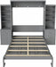 Gray Murphy Cabinet Bed Space Saving StorageDrawers