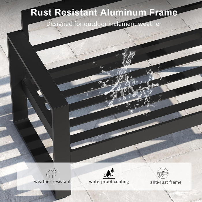 Outdoor Patio Aluminum Chair, Metal Modern Armchair Set of 2 with Washable Thick Cushions