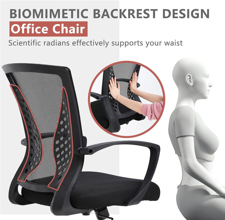 Office Computer Gaming Chair Ergonomic Mesh Desk Chair Adjustable Video Game Chairs with 360 Degrees Swivel Wheels Armrest Lumbar Support for Home Office,Black