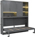 Twin Murphy Bed UltraSpaceSaving Cabinet Shelves Gray