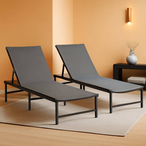 Aluminum Patio Chaise Lounge Chair Outdoor,Grey