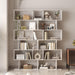 S Shaped Bookshelf, Modern Geometric Bookcase, 6-Tier White Display Case Book Shelf