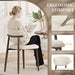 Upholstered Dining Chairs Set of 6 with Curved Back, Beige