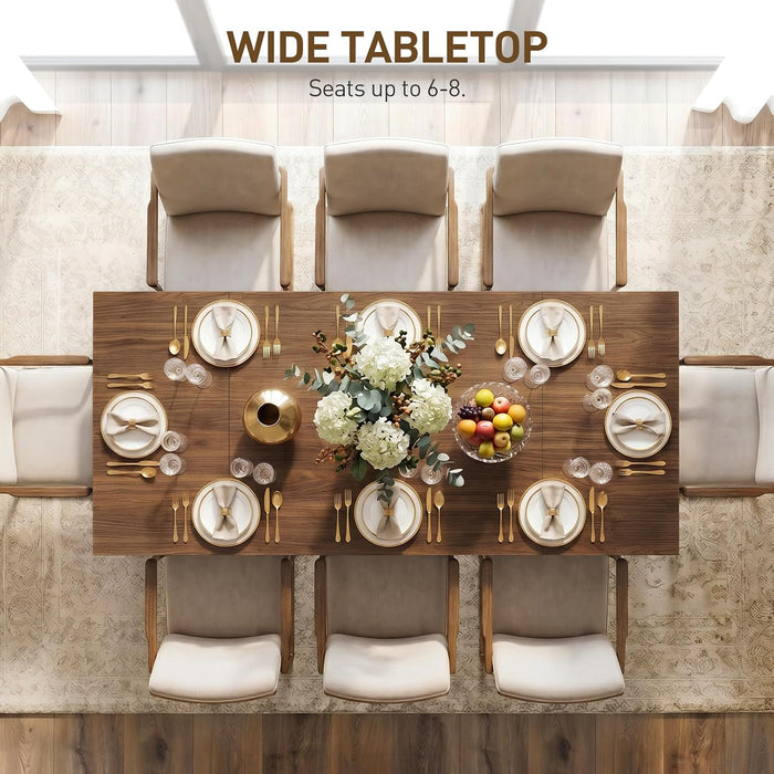 Rectangle Dining Table for 6-8, Walnut Wood Finish