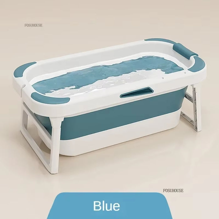 Modern Foldable Bathtub for Adult Thicken Plastic Bathroom Hot Tub Bath Barrel Full Body Shower Basin Apartment Portable Bathtub