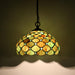 Tiffany Style Plug in Hanging Lamp Green Pearl Stained Glass 180 Inch