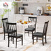 Wooden Dining Chairs Set of 4, Farmhouse Upholstered Kitchen Chairs with Rubber Wood Frame for Living Room, Dining Room, Black and Gray