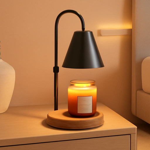 Candle Warmer Lamp with Timer Dimmable, Christmas Birthday Gifts for Women Mom, Modern Candle Lamp, Black Candle Warmer for Jar Scented Candles, Home Decor, Vintage Wax Melt Warmer with 2 Bulbs