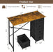 Computer Desk with 4 Fabric Drawers, 35.4 Inch Small Home Office Writing Desk, Simple Table PC Desk for Small Places, Kids Girls Teen Study Writing Desk for Bedroom Dorm Rustic Brown