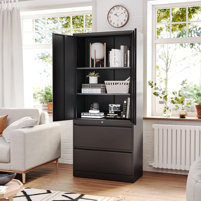 Locking Metal Lateral File Cabinet for Home Office