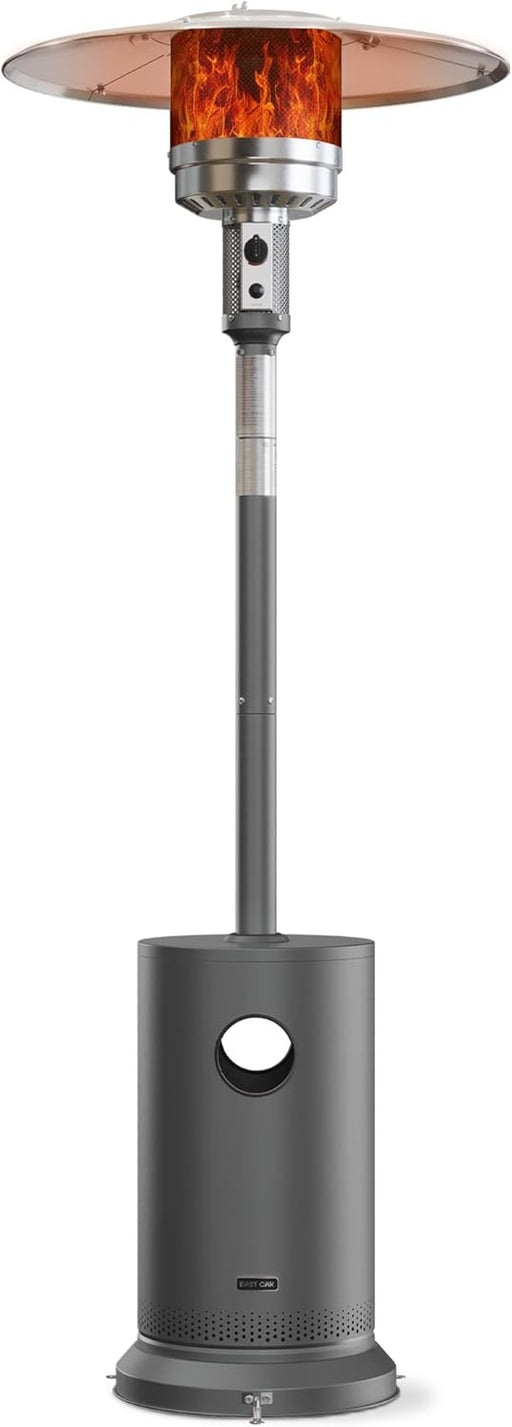 48,000 BTU Patio Heater for Outdoor Use with round Table Design, Double-Layer Stainless Steel Burner and Wheels, Outdoor Patio Heater for Home and Commercial, Gray, 31.9 X 31.9 X 86.6 Inches