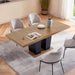 63-79 Inch Extendable Dining Table for 4-8 People (Brown+Black)