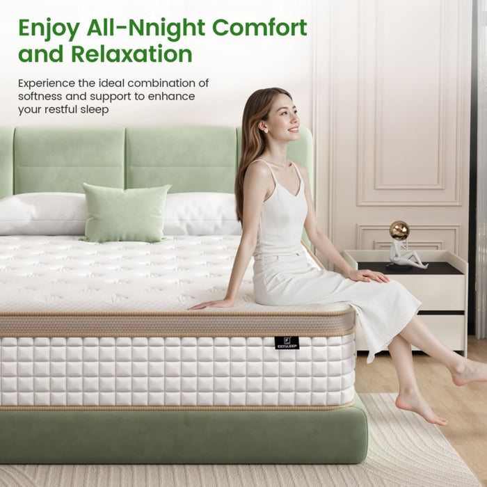 Luxury Full Size Mattress, 10 Inch Hybrid Mattress in a Box, Medium Firm