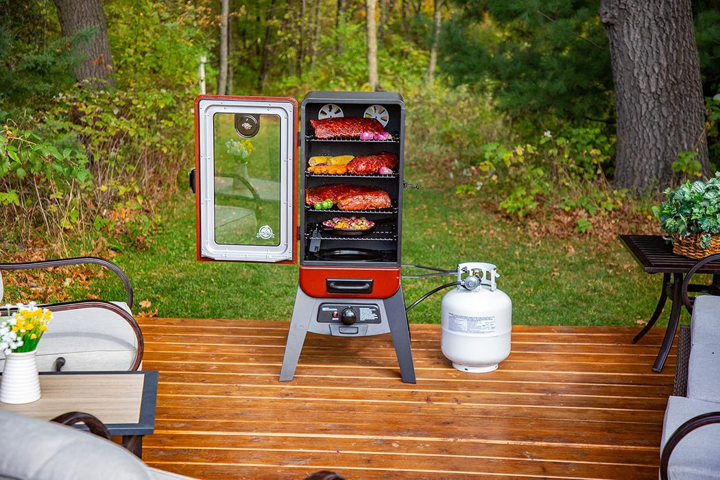 3-Series Gas Vertical Smoker, Red Hammertone - 10773