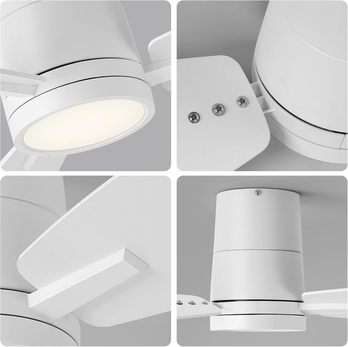 Ceiling Fan with Lights and Remote Control 42 Inch Multifunctional Quiet Fan with Three Color Temperature and High Brightness Light and Reversible Blades