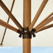 9Ft Deep Square Solar Powered LED Lighted Patio Umbrella W/Woodgrain Pattern, Uv-Resistant Fabric, Hand Crank - Ivory
