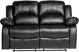 Manual Recliner Loveseat - Black Faux Leather