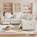 Oversized Modular Sectional Sofa with 2 Power Reclining, Electric Recliner Couch with Storage Console and Adjustable Headrest, Faux Leather 5 Seat Corner Sofa for Living Room-Cream White