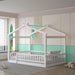 Full Size White SolidWood House Bed IndustrialGrade