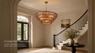 4-Tier 40 Inch Amber Crystal Glass Chandeliers, Modern round Luxury 10 Lights Hanging Pendant Light Fixture, for Dining Living Room, Bedroom, Foyer, Entryway(Included E12 Bulbs)