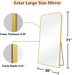 Full Length Mirror, 71"X30" Mirror Full Length with Stand, Gold Domed Top Square-Edged Floor Mirror with Aluminum Alloy Frame for Bedroom Living Room
