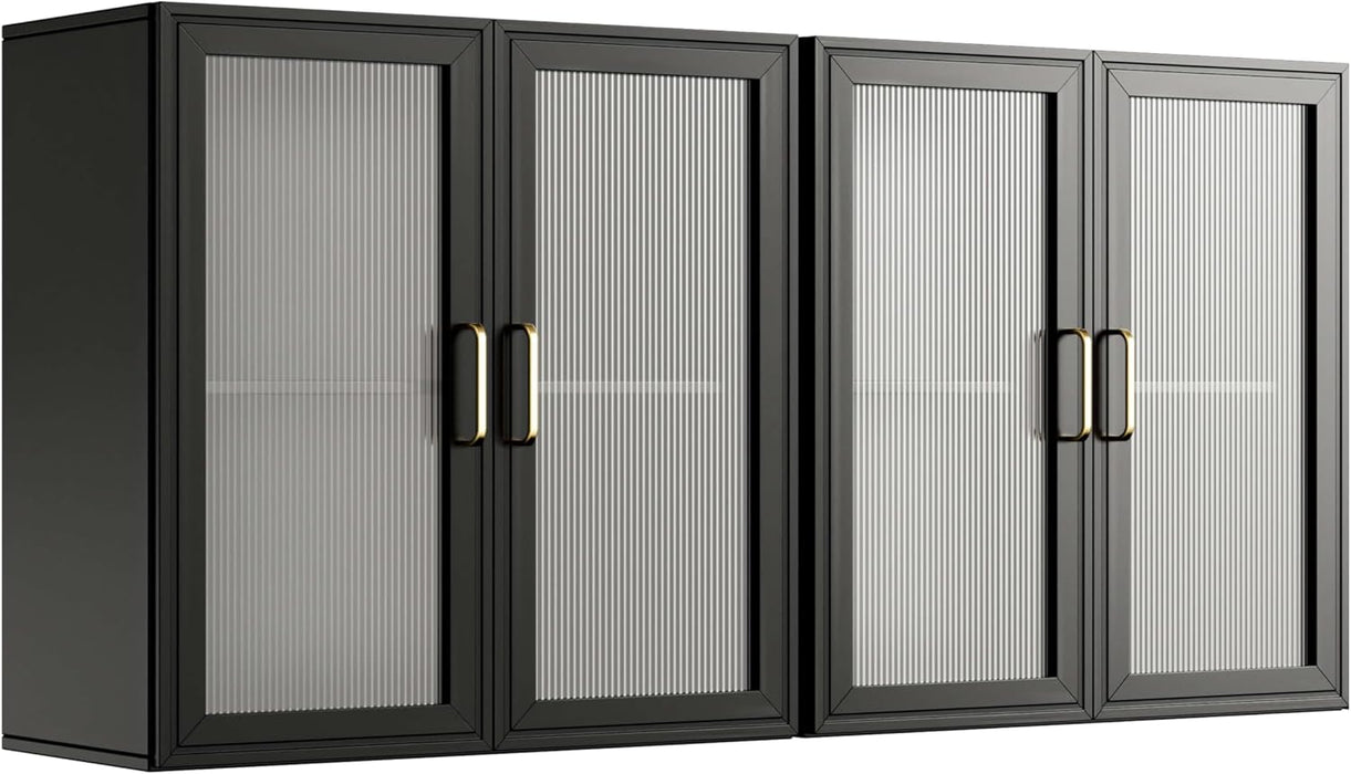 24 Inch Wide Black Wall Cabinet DurableAcrylicDoors